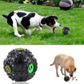 High Quality Dog Play Squeaky Sound Chew Treat Holder Ball